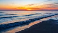 Brightly colorful sunrise on the sea coast scenery