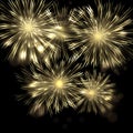 Brightly Colorful Vector Fireworks and Salute vector black background eps10 Royalty Free Stock Photo