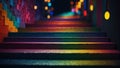 Brightly coloured abstract steps background Product display mockup. Royalty Free Stock Photo