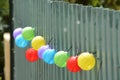 Brightly coloured colored balls