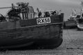 Fishing boats on beach at The Stade, Hastings, England Royalty Free Stock Photo