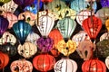 Brightly coloured lanterns on a local market in Hoi An in Vietnam, Asia