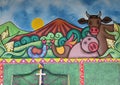 Brightly coloured mural, Ataco, El Salvador