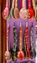 Colourful Souvenir Wooden Spoons, Metsovo, Epirus, Greece Royalty Free Stock Photo