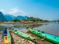 Colorful Pirogues on Nam Song River, Laos