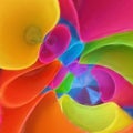 brightly coloured plastic cups creatively transformed into contemporary art Royalty Free Stock Photo