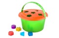 Brightly Coloured Shape Block Sorter Bucket for Toddler. 3D rendering Royalty Free Stock Photo