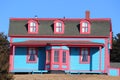 Brightly colored change rooms sheds Royalty Free Stock Photo