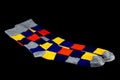 Brightly Coloured Socks on Black Background Royalty Free Stock Photo