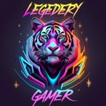Legendary Gamer - A Tiger With Neon Colors