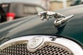 Brightly green Jaguar S-type 2007 front view Royalty Free Stock Photo