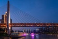 Ship cruising in Chongqing town at night