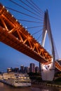 Ship cruising in Chongqing town at night Royalty Free Stock Photo