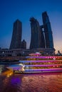 Ship cruising in Chongqing town at night