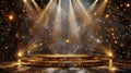 Brightly Lit Stage With Podium Royalty Free Stock Photo