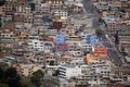 Brightly painted apartments in Quito, Ecuador