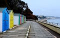 Brightly painted beach huts at  Dawlish in Devon Royalty Free Stock Photo