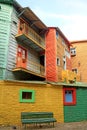 Brightly Painted Colorful Exterior of the Houses in La Boca Neighborhood, Buenos Aires, Argentina Royalty Free Stock Photo