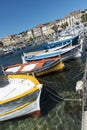Brightly painted fishing boats La Ciotat harbour