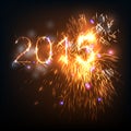 2015 Brightly Vector Fireworks Royalty Free Stock Photo