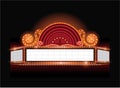 Brightly vector theater glowing retro cinema neon sign Royalty Free Stock Photo