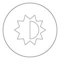 Brightness and contrast setting icon black color in circle Royalty Free Stock Photo