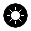 Brightness control button. Silhouette icon of the sun. Vector.
