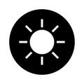 Brightness control button. Silhouette icon of the sun. Vector.