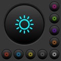 Brightness control dark push buttons with color icons