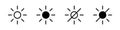 Brightness control icons set. Vector brightness butons. Light level icons. EPS 10Brightness control icons set. Vector brightness