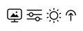 Brightness control icons. Vector scalable graphics