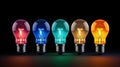 brightness evolution light bulb Royalty Free Stock Photo