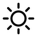 Brightness Icon. Intensity setting symbol Sun sign