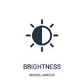 brightness icon vector from miscellaneous collection. Thin line brightness outline icon vector illustration. Linear symbol for use