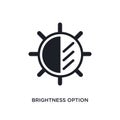 brightness option isolated icon. simple element illustration from electronic stuff fill concept icons. brightness option editable