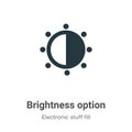 Brightness option vector icon on white background. Flat vector brightness option icon symbol sign from modern electronic stuff