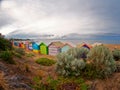 Brighton beach houses at dawn, Australia Royalty Free Stock Photo