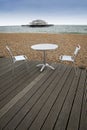 Brighton beach outside dining sussex england Royalty Free Stock Photo