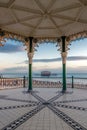 BRIGHTON, EAST SUSSEX/UK - JANUARY 26 : View of the derelict West Pier from a Bandstand in Brighton East Sussex on January Royalty Free Stock Photo