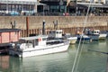 Brighton, England. Boats, yachts, and fishing boats moored at Brighton Marina docs Royalty Free Stock Photo