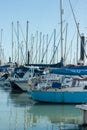 Brighton, England. Boats, yachts, and fishing boats moored at Brighton Marina docs Royalty Free Stock Photo