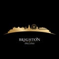 Brighton England city skyline silhouette black background