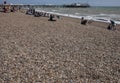 Brighton, England - a day on the beach, July 2017. Royalty Free Stock Photo