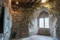 Brighton, England - October 3, 2018: Inside of Lewes Castle, East Sussex county town with old windows and house, city town