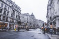 Brighton, England-18 October,2018: People and traffic in Piccadilly Circus in London. Famous place for shopping and travel for