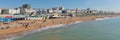 Brighton England seafront and beach panoramic view