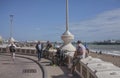 Brighton, England - the seafront, promednade and the pier. Royalty Free Stock Photo