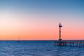 Brighton Jetty with people at sunset Royalty Free Stock Photo