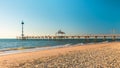 Brighton Jetty with people at sunset Royalty Free Stock Photo