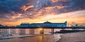 Brighton Pier during sunset in Brighton England Royalty Free Stock Photo